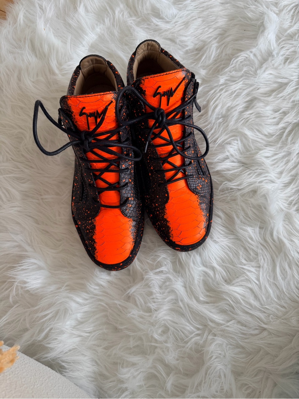 Men’s Giuseppe Zanotti Kriss Paint-Splatter Sneakers High Top size 43/10